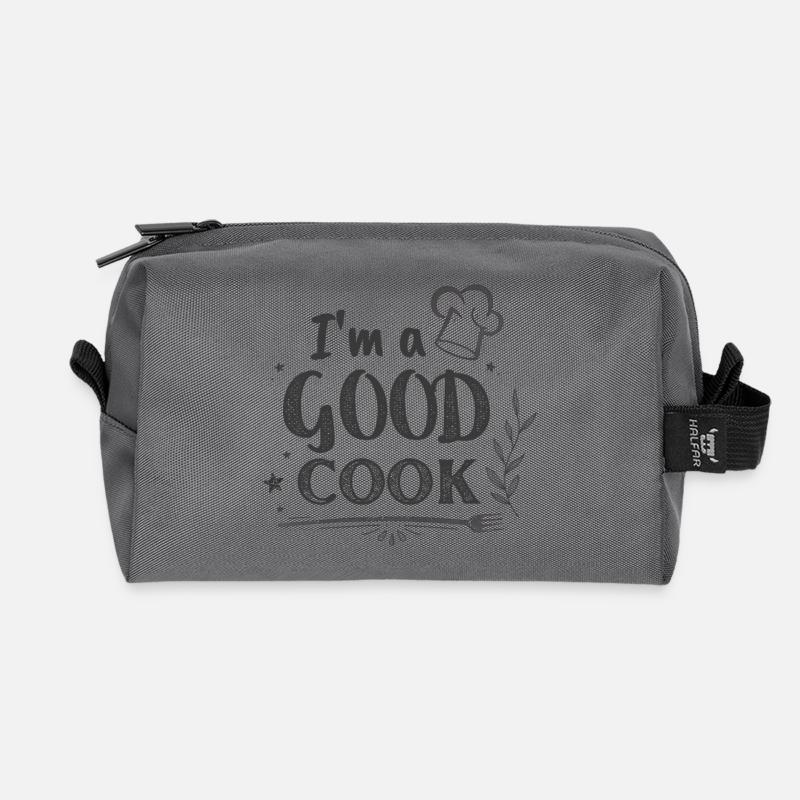 Im a GOOD COOK Chef Chalk - Recycled Toiletry Zip Bag - anthracite