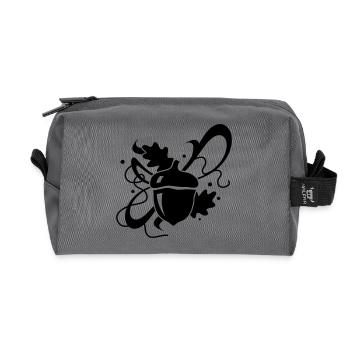 Un gland avec feuilles de chêne - Trousse de toilette en tissu recyclé - anthracite - Devant