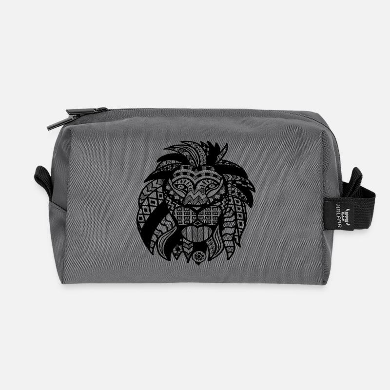 lion - Recycled Toiletry Zip Bag - anthracite