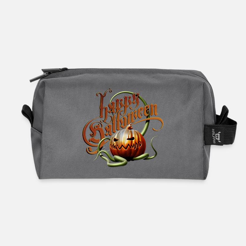 happy halloween 3D - Recycelte Kulturtasche - Anthrazit