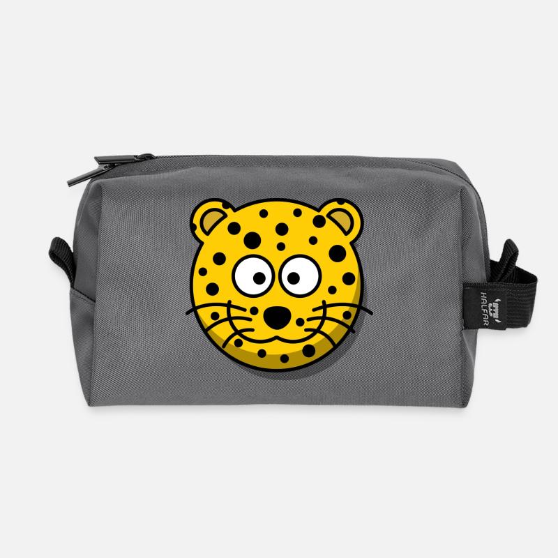 Leopard - Recycelte Kulturtasche - Anthrazit
