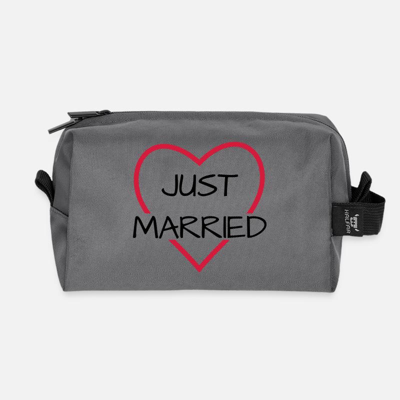 Just married Herz Hochzeit Partnerlook - Recycelte Kulturtasche - Anthrazit
