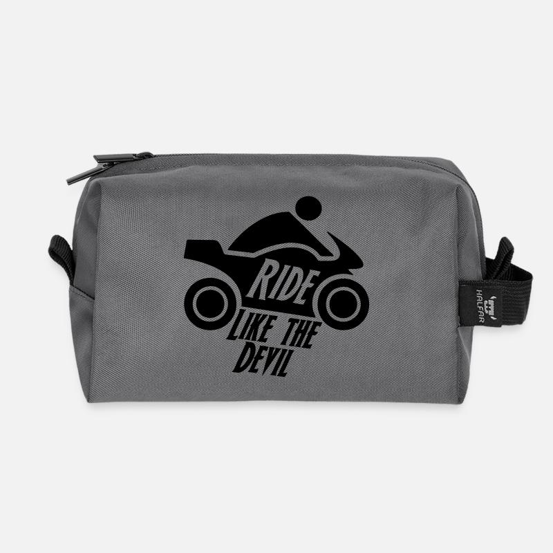 Biker Motorrad Motorradfahrer Bike Geschenk - Recycelte Kulturtasche - Anthrazit