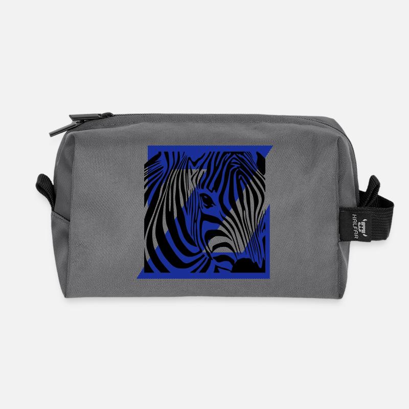 Zebra-Mix - Recycelte Kulturtasche - Anthrazit