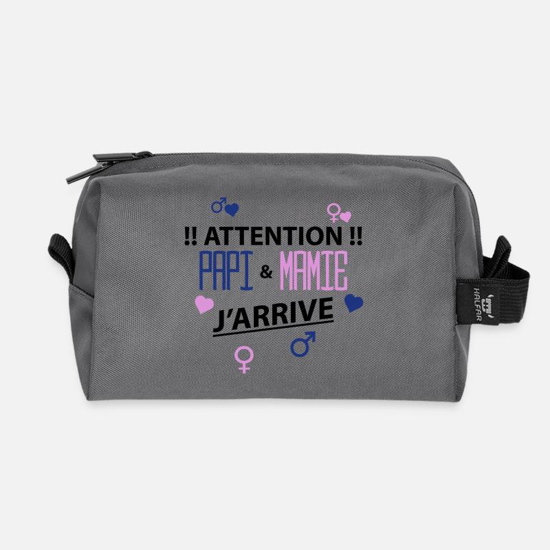 papi mamie j'arrive - Trousse de toilette en tissu recyclé - anthracite