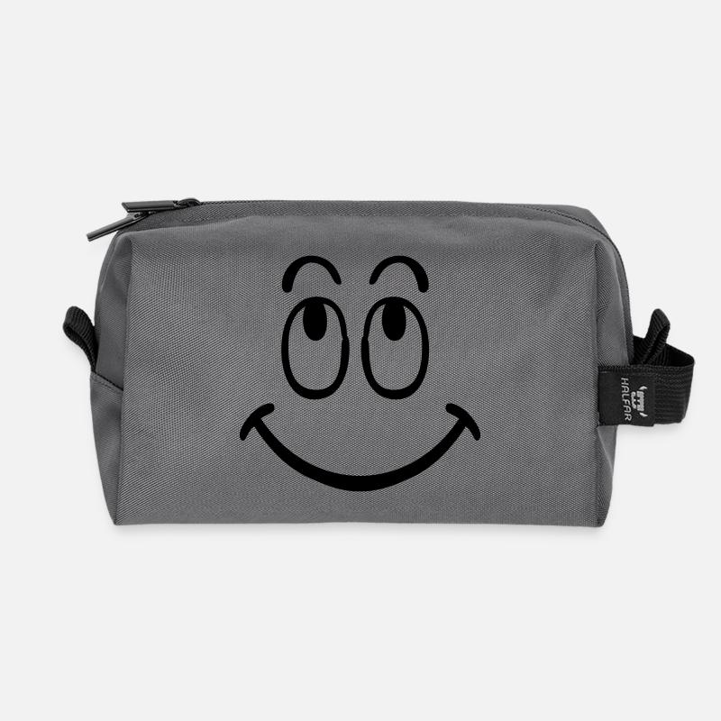 smiley - Recycelte Kulturtasche - Anthrazit