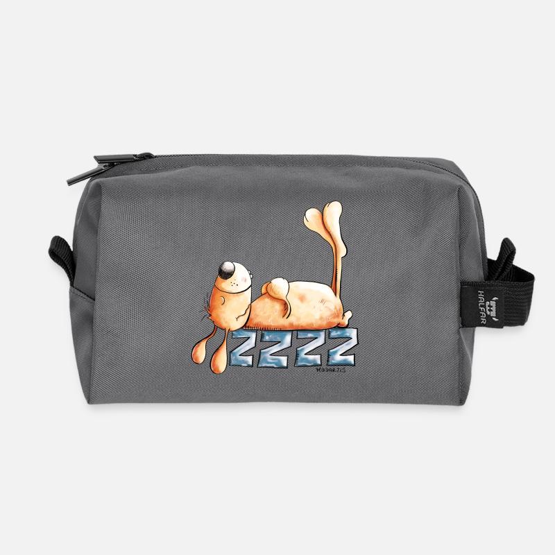 Sleeping Rabbit I Rabbit Rabbit - Recycled Toiletry Zip Bag - anthracite