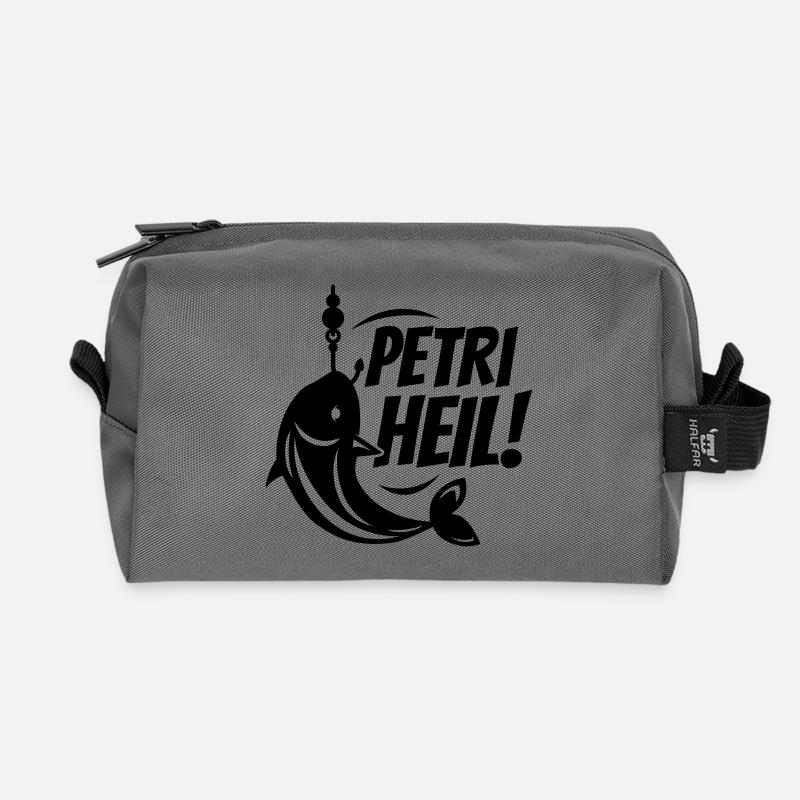 petri heil angeln - Recycelte Kulturtasche - Anthrazit