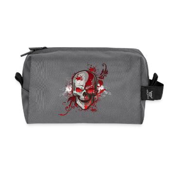 Red skull - Recycled Toiletry Zip Bag - anthracite - Front