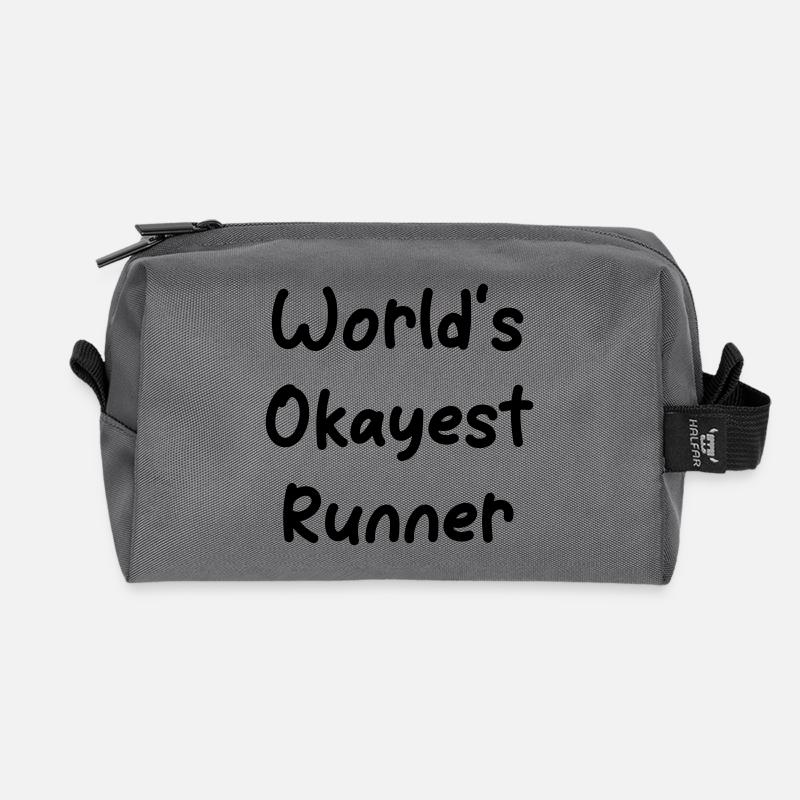 World's okayest Runner - Recycled Toiletry Zip Bag - anthracite
