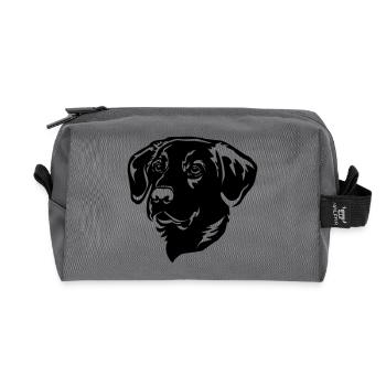 Labrador Head - Recycled Toiletry Zip Bag - anthracite - Front