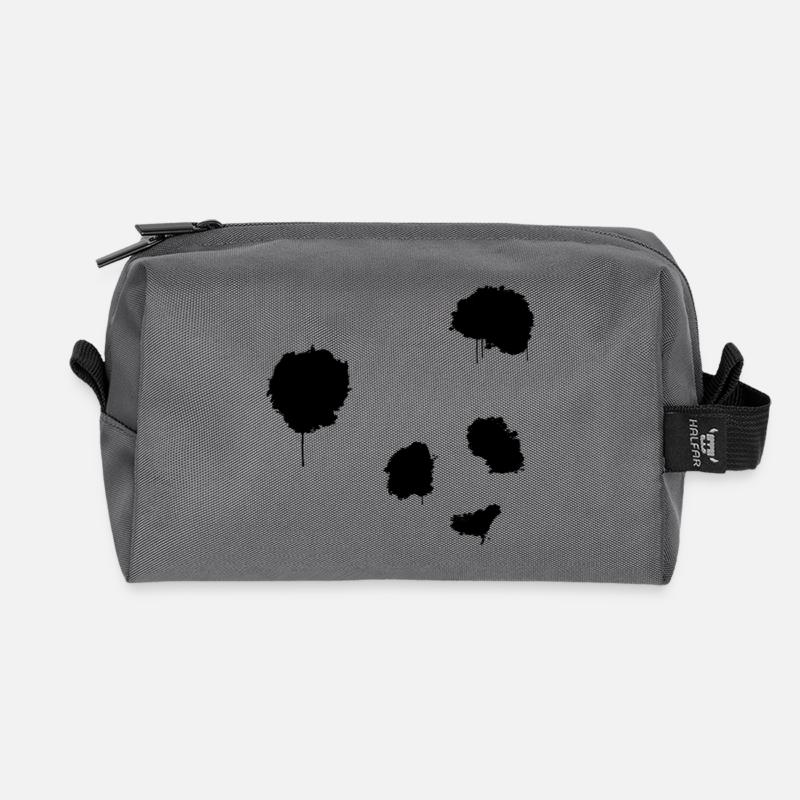 Panda Gesicht - Recycelte Kulturtasche - Anthrazit