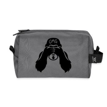 Funny Monkey - Gorilla OMG Teacher - Recycled Toiletry Zip Bag - anthracite - Front