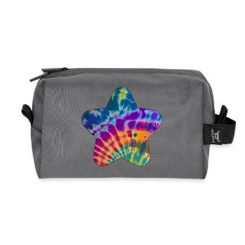 Groovy Tie Dye Stern - Recycelte Kulturtasche - Anthrazit - Vorne