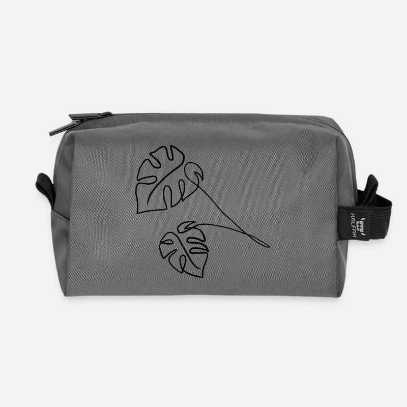 Monstera - Recycelte Kulturtasche - Anthrazit