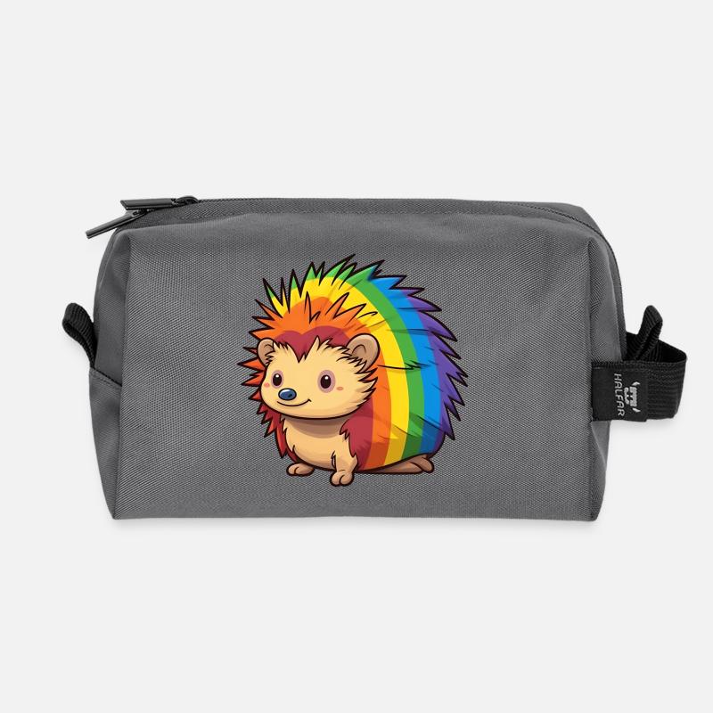 Igel-Design in Regenbogenflaggenfarben | Stolz - Recycelte Kulturtasche - Anthrazit