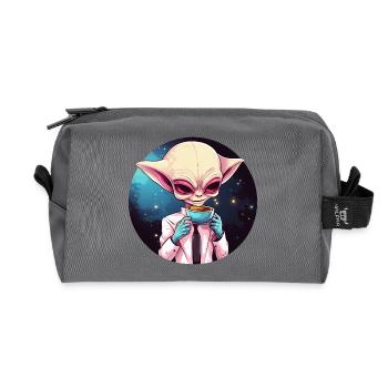 Alien Außerirdischer Kaffee Weltraum Sunset - Recycelte Kulturtasche - Anthrazit - Vorne