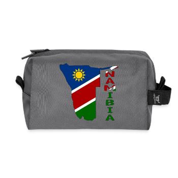Namibia Map Flag - Recycled Toiletry Zip Bag - anthracite - Front