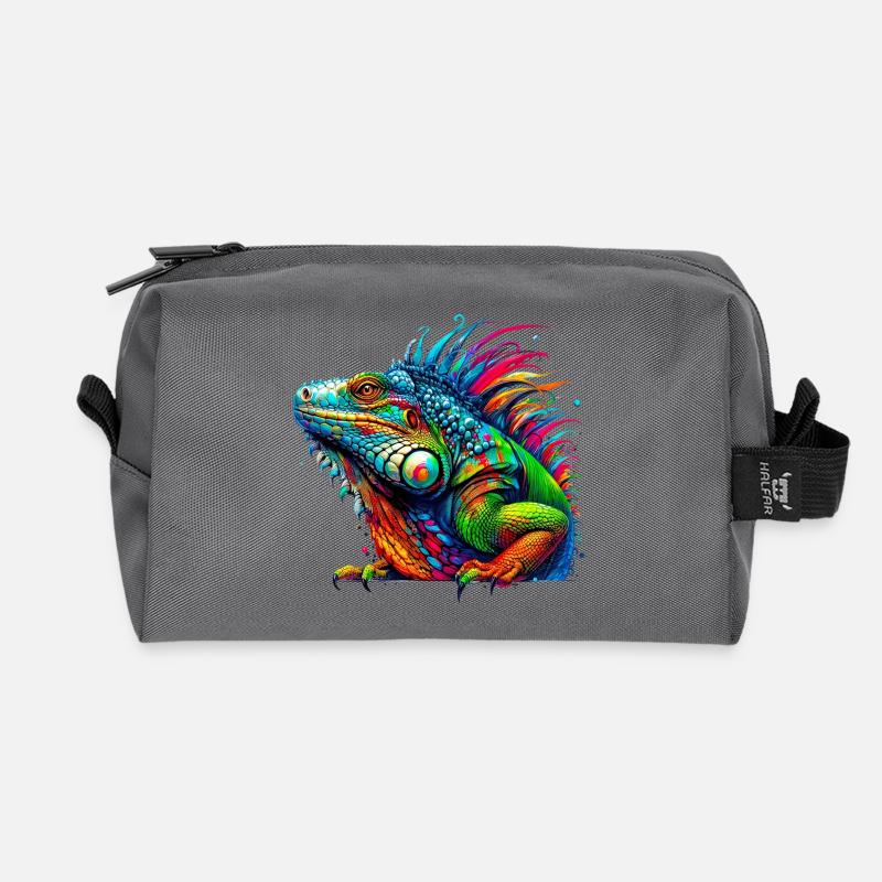 Leguan - Recycelte Kulturtasche - Anthrazit