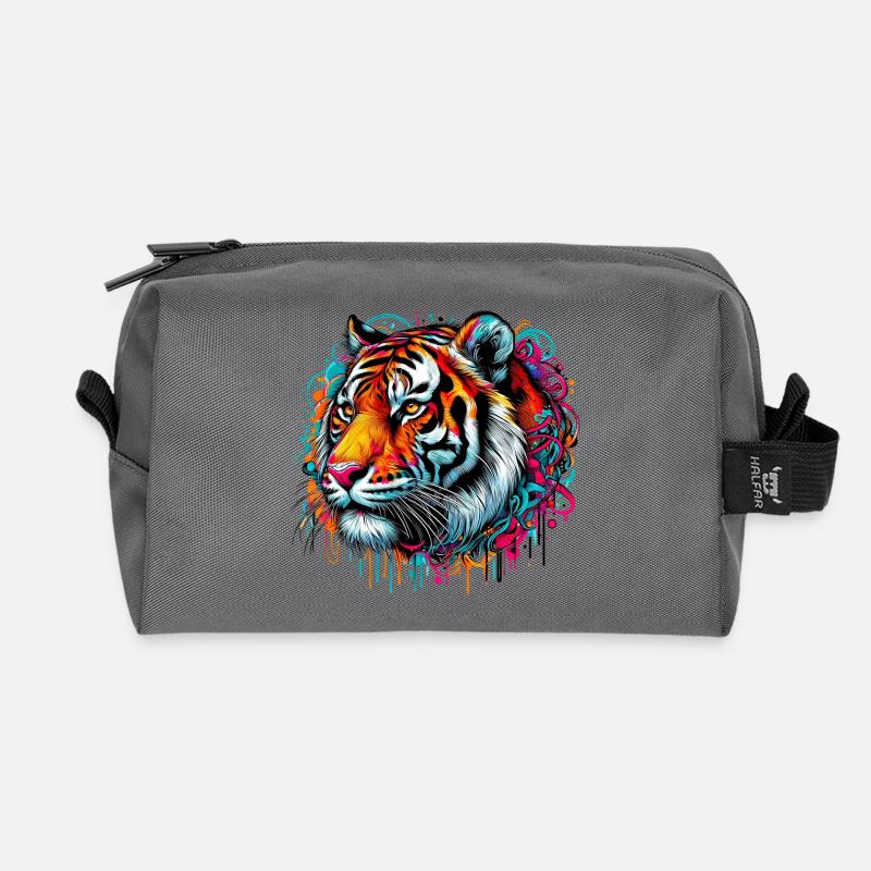 Tiger - Recycelte Kulturtasche - Anthrazit