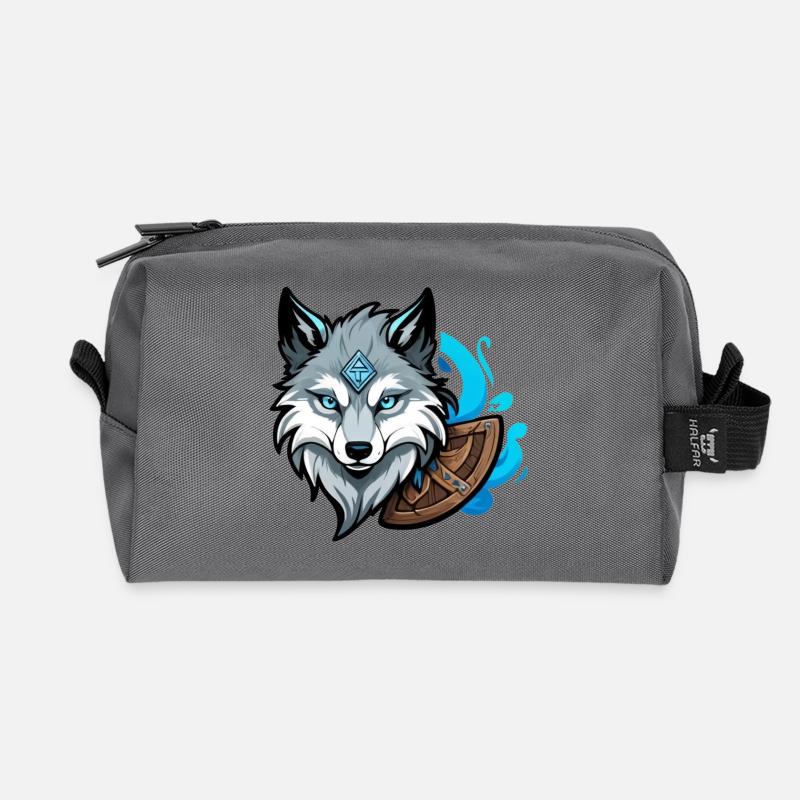 Viking Wolf Head - Recycelte Kulturtasche - Anthrazit