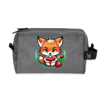 Foxy Strawberry Cake - Recycelte Kulturtasche - Anthrazit - Vorne