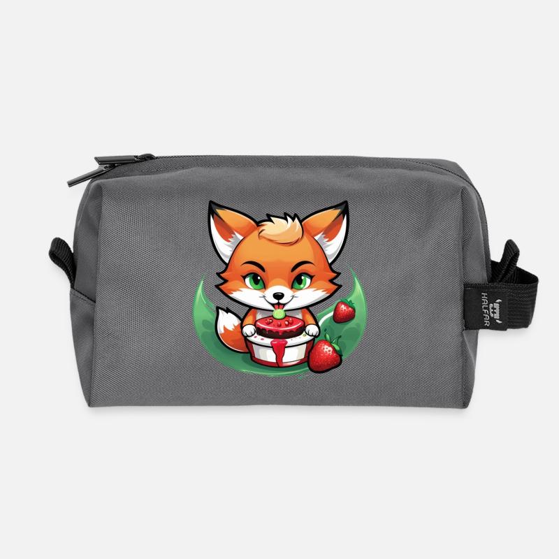 Foxy Strawberry Cake - Recycelte Kulturtasche - Anthrazit