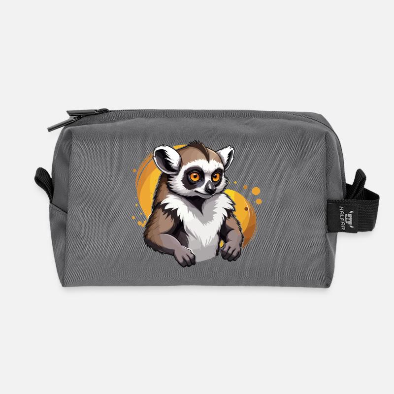 Starker Lemur - Recycelte Kulturtasche - Anthrazit