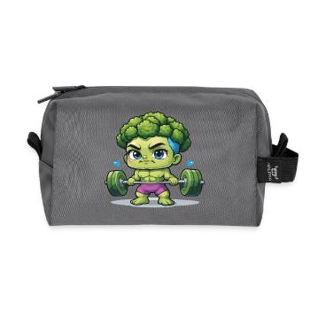 Broccoli for weightlifting - Recycled Toiletry Zip Bag - anthracite - Front