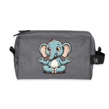 Niedlicher blauer Elefant macht Yoga - Recycelte Kulturtasche - Anthrazit - Vorne