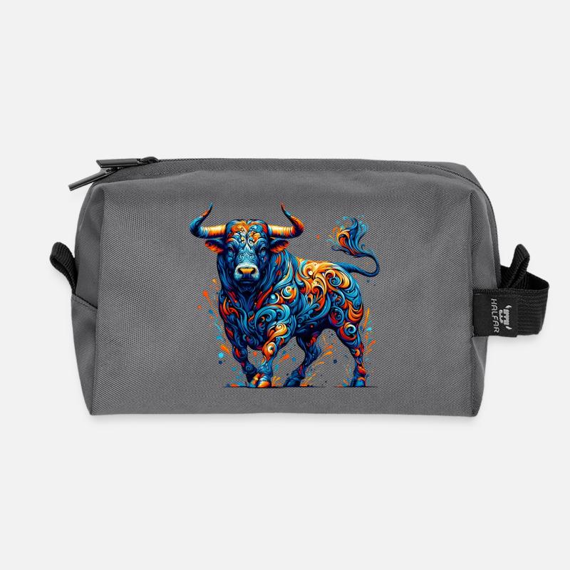 Stier - Recycelte Kulturtasche - Anthrazit