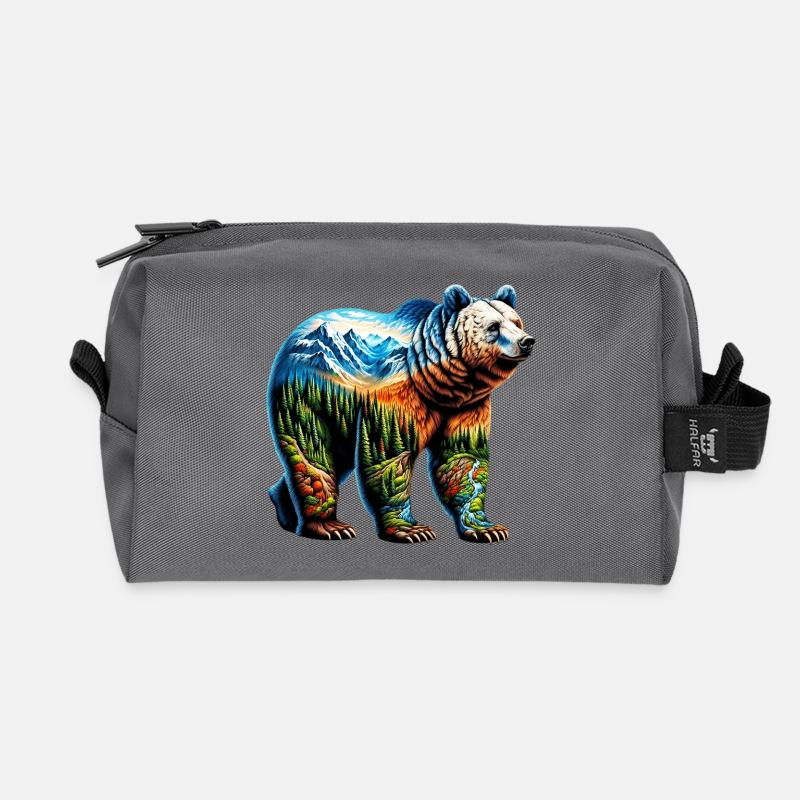 Bär - Recycelte Kulturtasche - Anthrazit