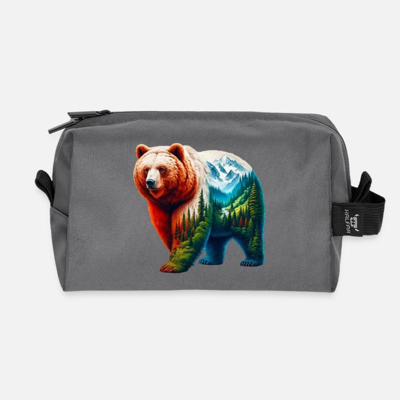 Bär - Recycelte Kulturtasche - Anthrazit