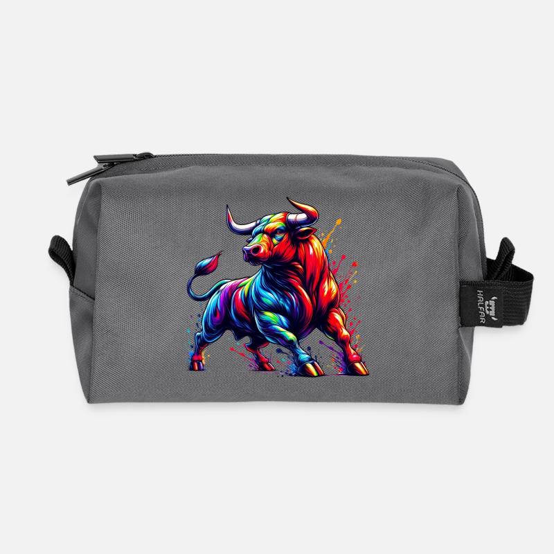 Bull - Recycled Toiletry Zip Bag - anthracite