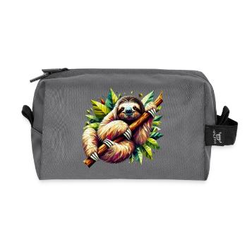 Paresseux polygonal - Trousse de toilette en tissu recyclé - anthracite - Devant