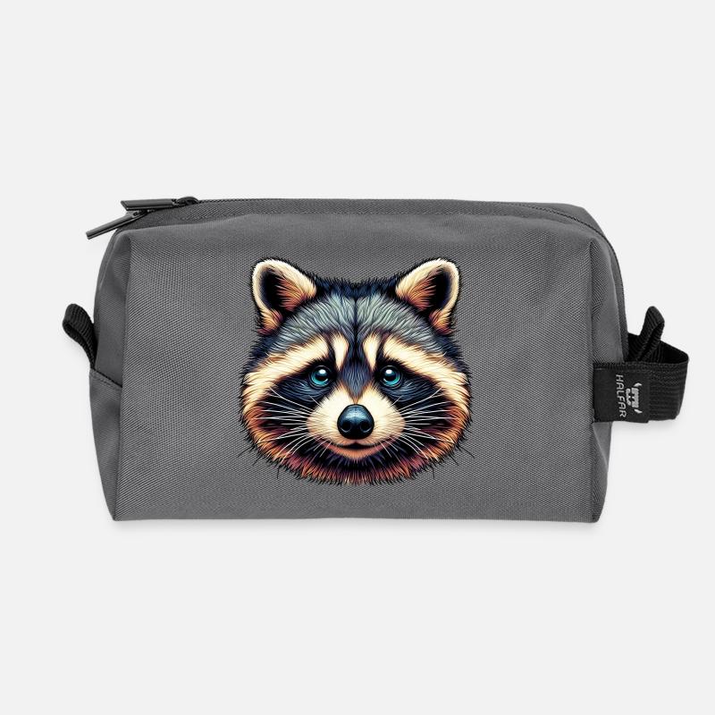 Waschbär - Recycelte Kulturtasche - Anthrazit