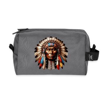 Amerikanisch, Indianer, Amerikaner - Recycelte Kulturtasche - Anthrazit - Vorne