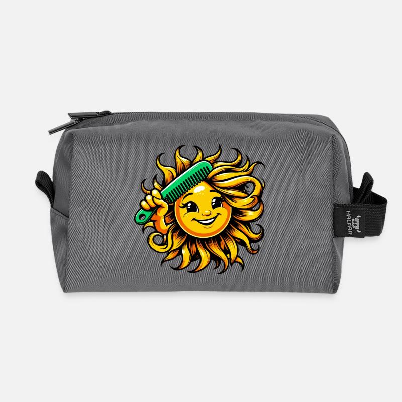 Sonne - Recycelte Kulturtasche - Anthrazit