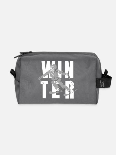 Winter Skifahrer - Recycelte Kulturtasche - Anthrazit