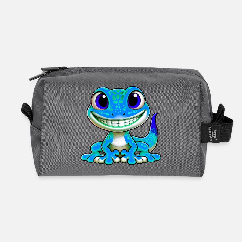 Gecko - Recycelte Kulturtasche - Anthrazit
