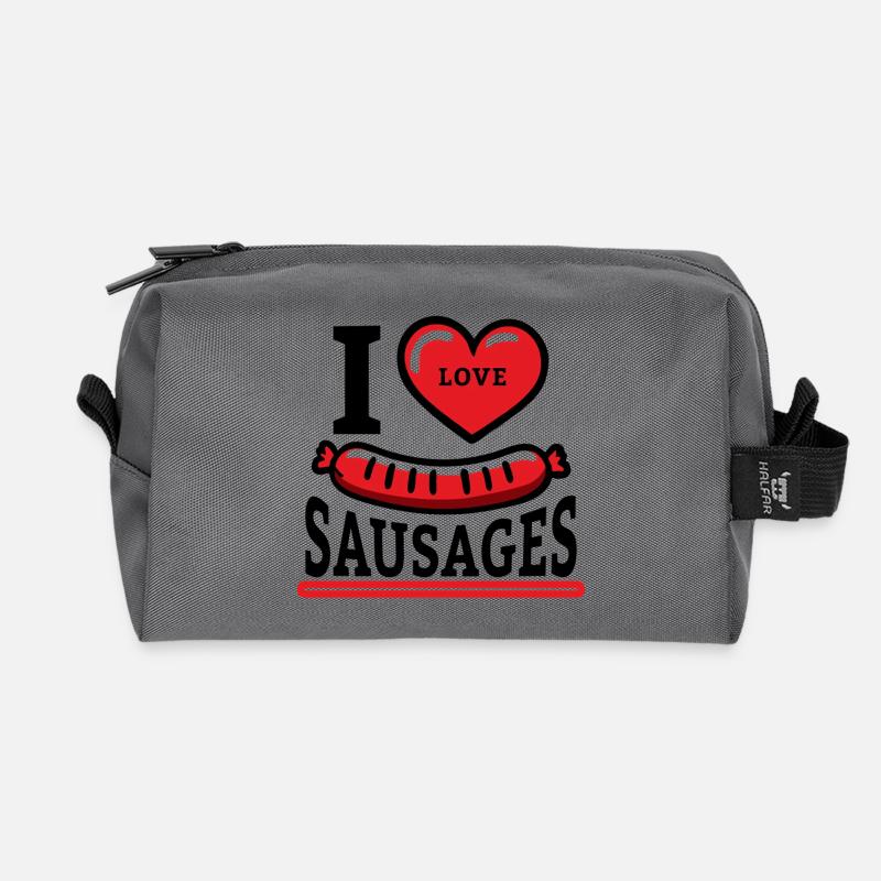 I love Sausages - Recycelte Kulturtasche - Anthrazit