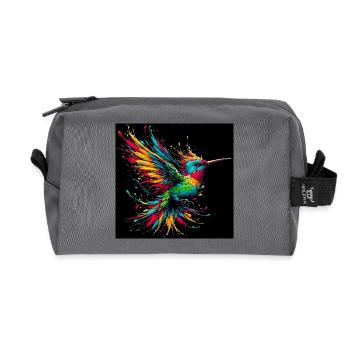 Kolibri - Recycelte Kulturtasche - Anthrazit - Vorne