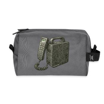 Nostalgic phone - Recycled Toiletry Zip Bag - anthracite - Front