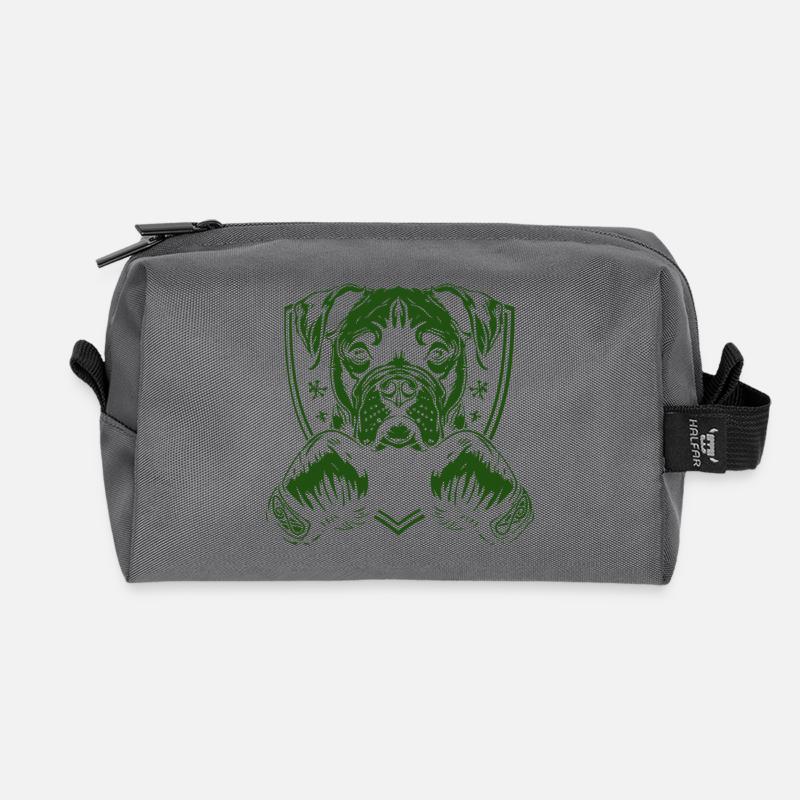 boxer-hund- - Recycelte Kulturtasche - Anthrazit