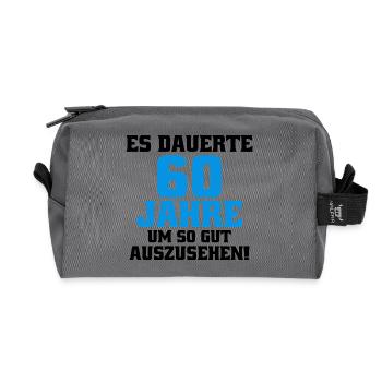 60 ans à dire l’anniversaire des hommes drôles - Trousse de toilette en tissu recyclé - anthracite - Devant