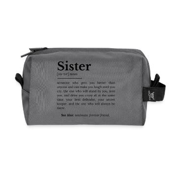 Sister: Built-in Frenemy for Life - Recycled Toiletry Zip Bag - anthracite - Front