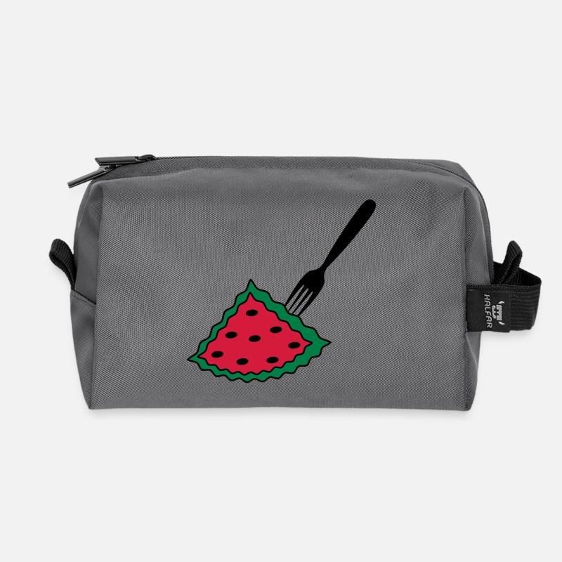 Melon avec fourchette - Trousse de toilette en tissu recyclé - anthracite