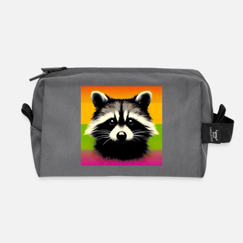 Waschbär - Recycelte Kulturtasche - Anthrazit