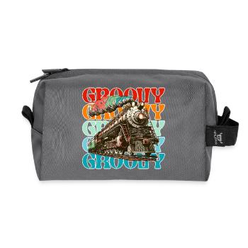 Train Groove Retro Farbe - Recycelte Kulturtasche - Anthrazit - Vorne