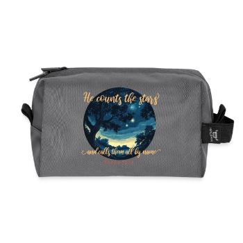 Bible Verse Christian Religious - Recycled Toiletry Zip Bag - anthracite - Front